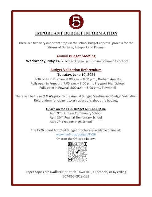 RSU5 Budget Info